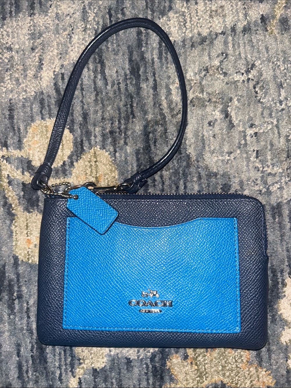 Coach Two-Tone Navy and Bright Blue Wristlet